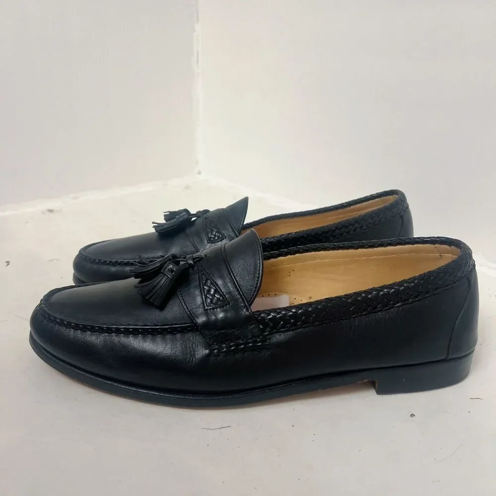 Allen Edmonds Maxfield Black Leather Loafers Stowe Tassel Men's Size 14 D